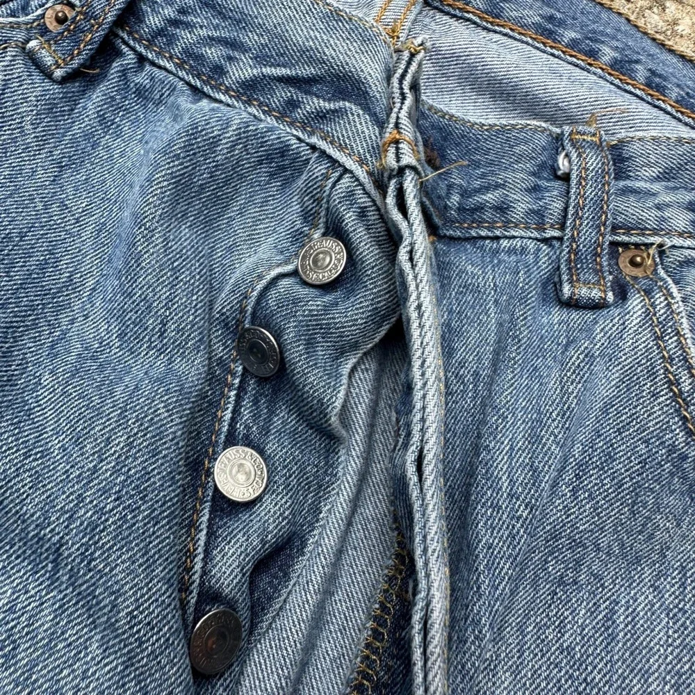 Vtg 90s Levis 501 Original Fit Mens 36x29 Blue Jeans Button Fly Straight Leg